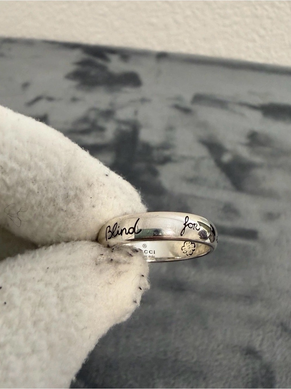 Brand New Gucci Blind for Love Sterling Silver 925 Ring Size 8 (US 4.5)